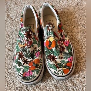 Vans floral slip ons